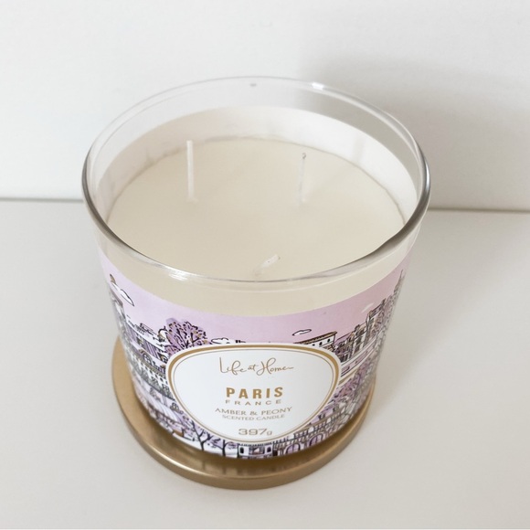 BRAND NEW Life at Home 3-Wick Candle, Paris, Amber and Peony - Picture 4 of 4